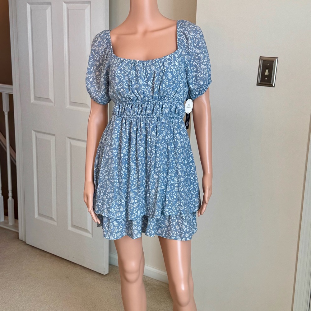 $59 NWT As U Wish Floral Flowy Tiered Puff Sleeve Romper Fairy Core Boho Med